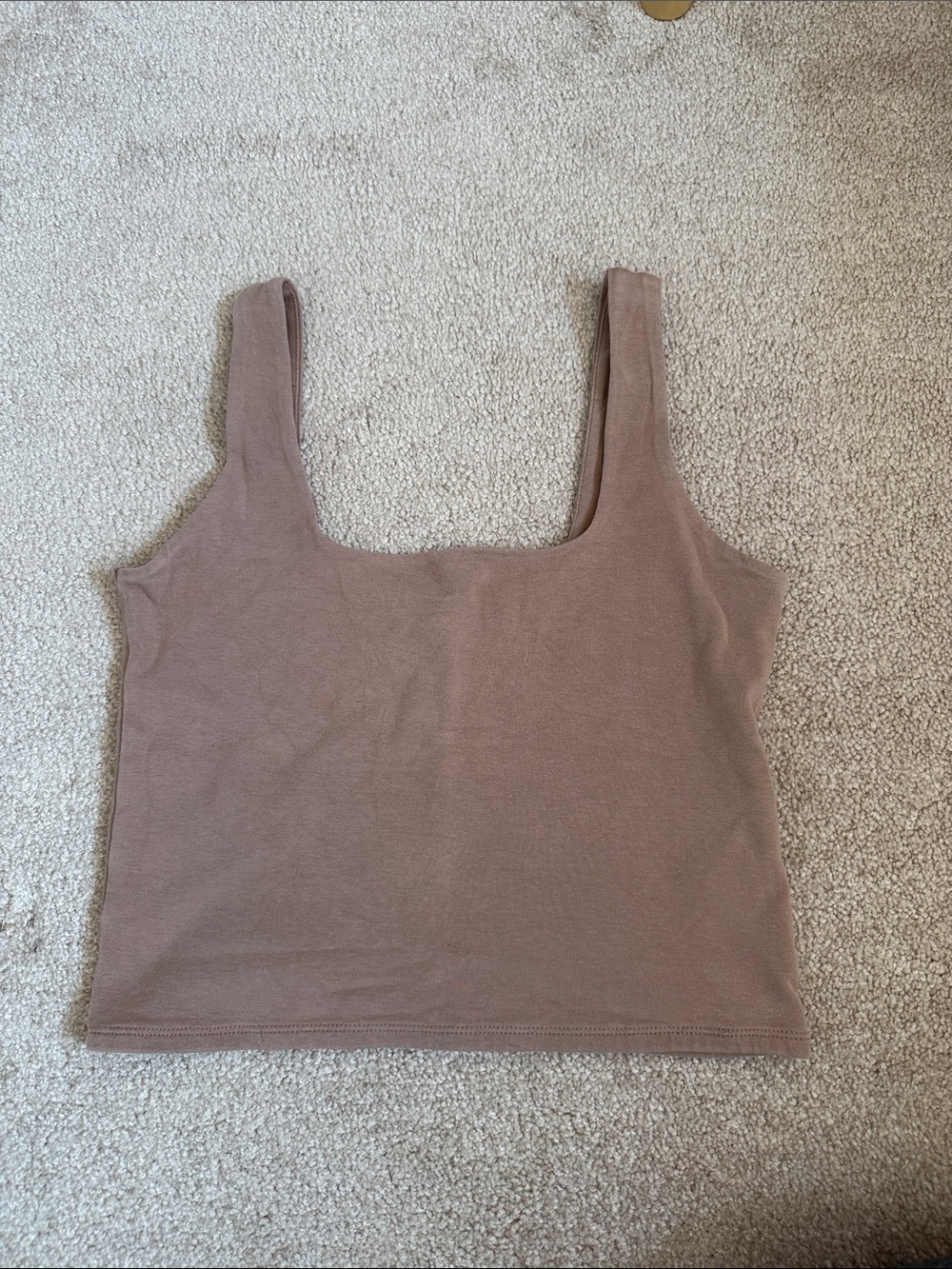 Abercrombie & Fitch Square Neck Crop Tank in Mauve Taupe